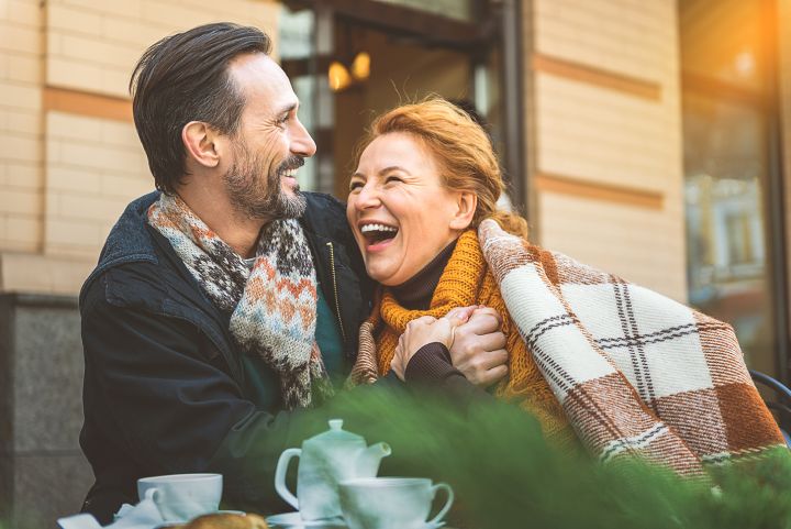 couple sitting at outdoor café